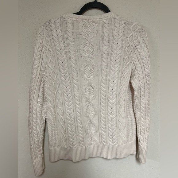 L.L.Bean Fisherman Cableknit Cream sweater XL - Picture 7 of 7